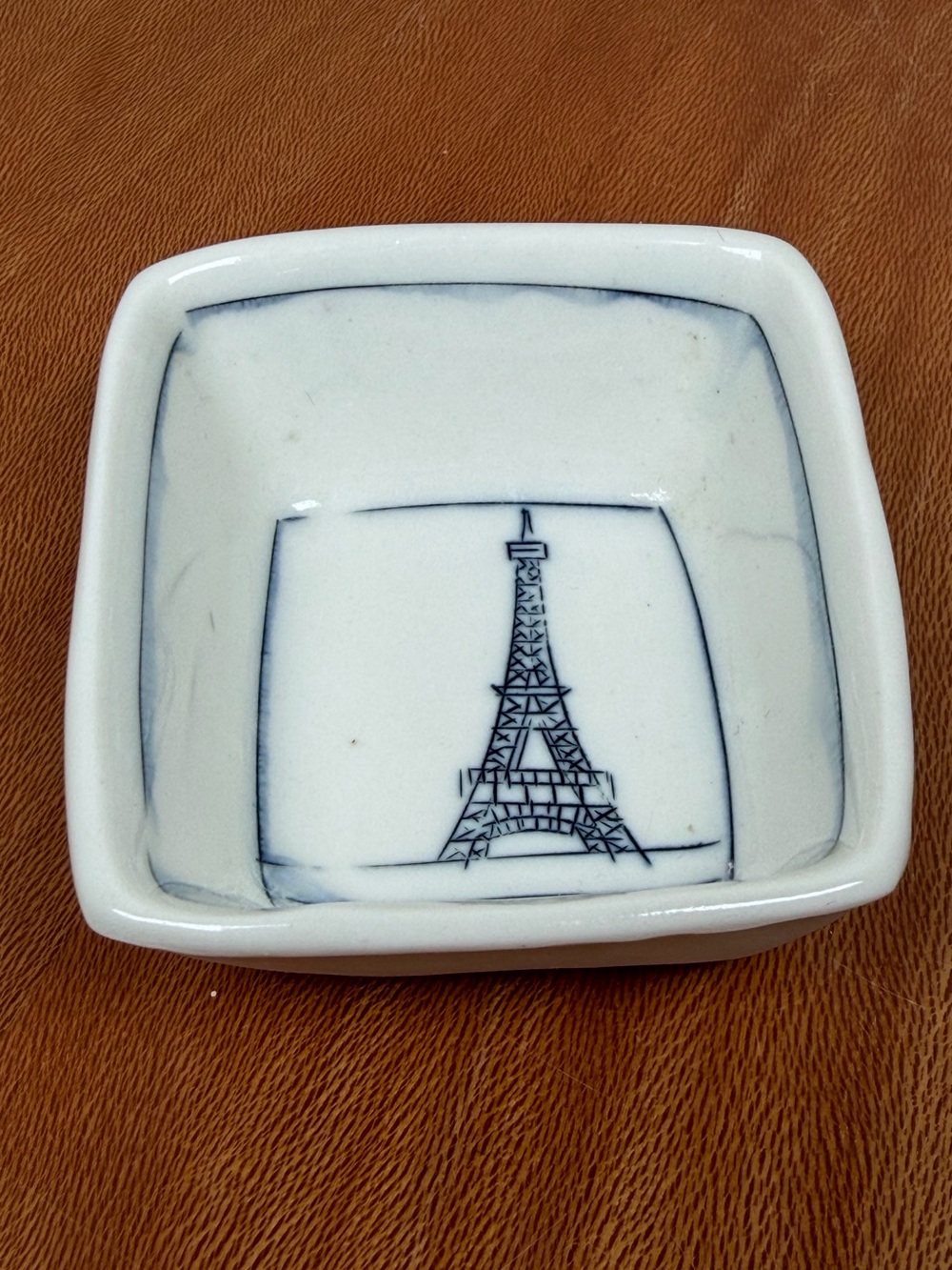 Cute Little Eiffel Tower Ceramic Trinket Dish